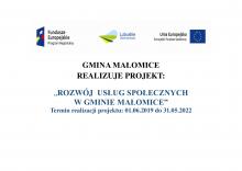Gmina Małomice realizuje Projekt "Rozwój usług społecznych w Gminie Małomice"